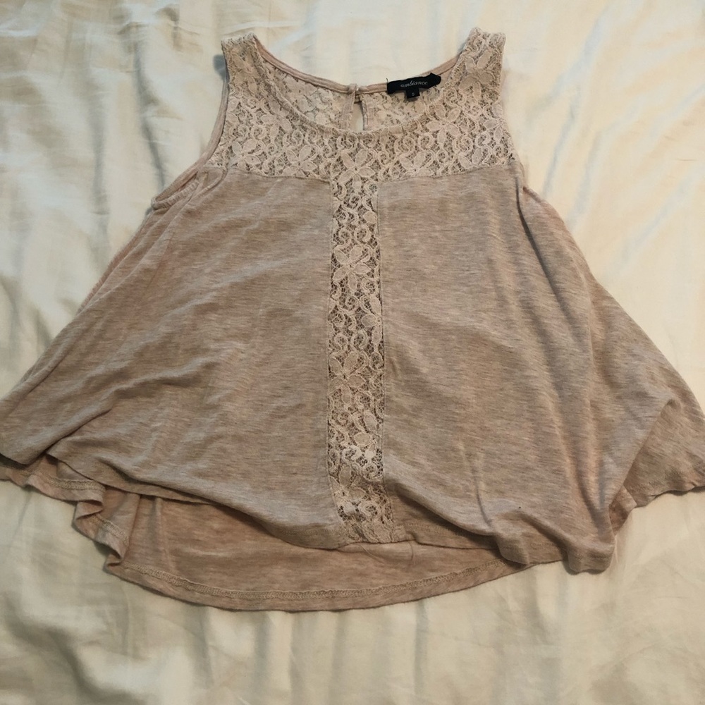Tan lace tank top